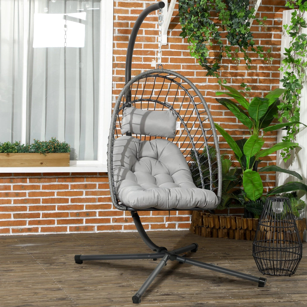 Poltrona Sospesa in Rattan ¨C Minimal ¨C Grigio