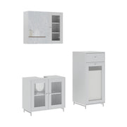 Set di mobili da bagno Vicco bianco, con mobile a specchio, 3 parti