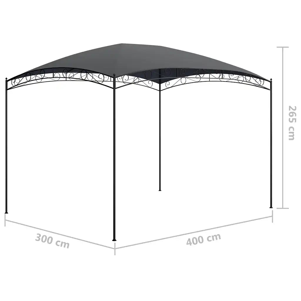 Gazebo | Pergolato 3x4x2,65 m Antracite 180 g/m2
