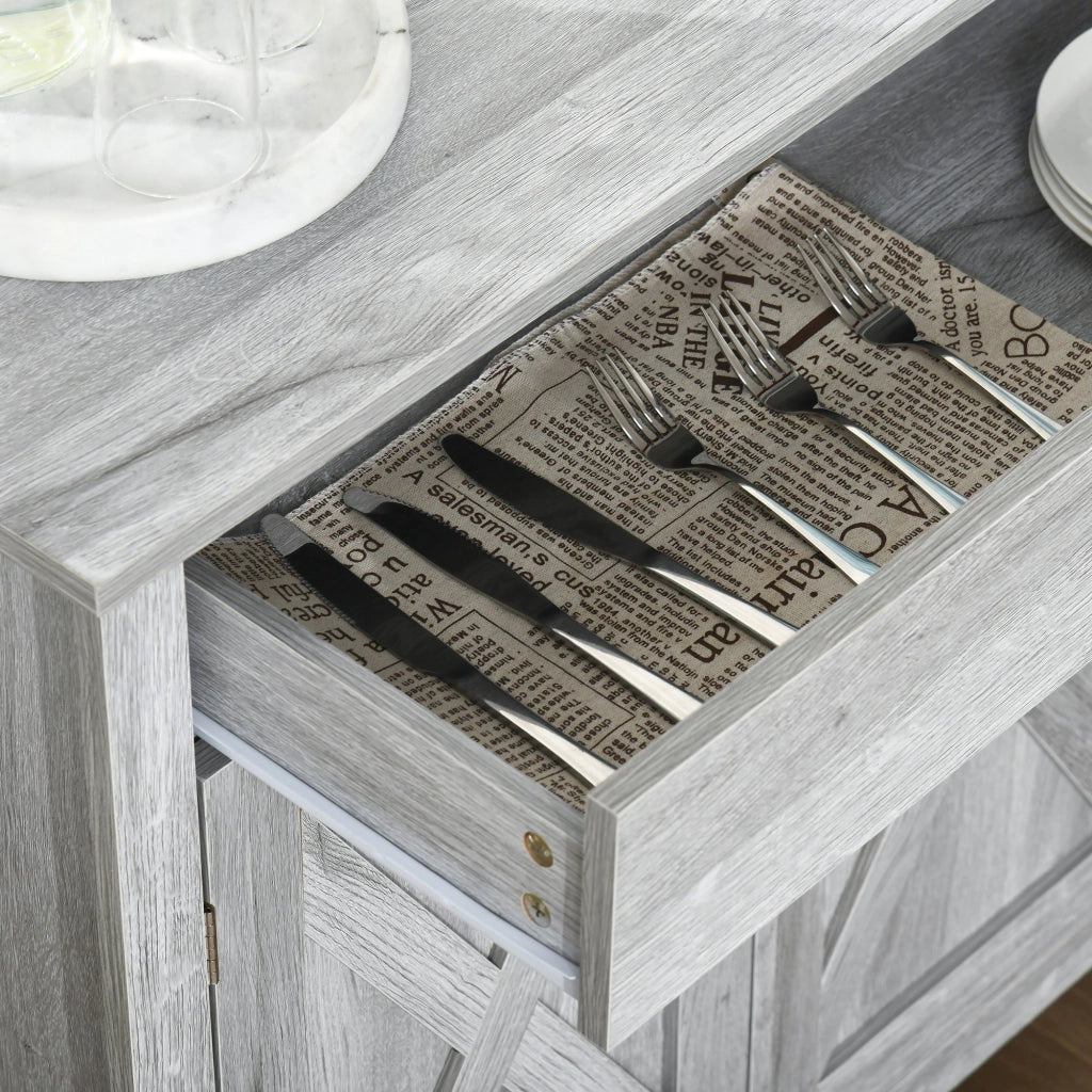 Buffet ¨C Minimal ¨C Grigio chiaro, Legno, 80x39.7x80 cm