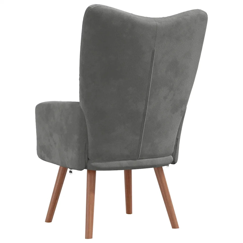 Poltrona | Sedia Relax Grigio Scuro in Velluto