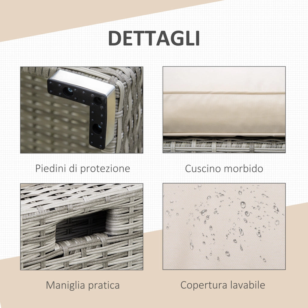 Set da Giardino 8 Pezzi in Rattan con Poltrone e Tavolini ¨C Minimal ¨C Beige