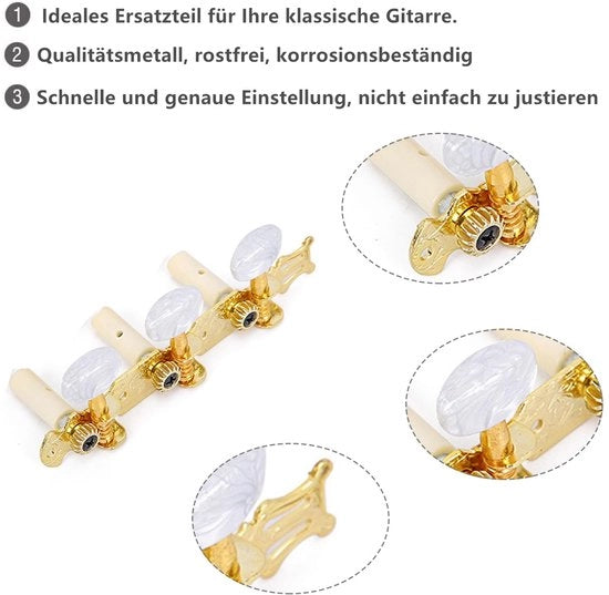 Componenti di meccanismo per corde di chitarra - 2 pezzi - Accessori per chitarra - Ricambi di alta qualità - Materiali in acciaio inossidabile - Prestazioni elevate