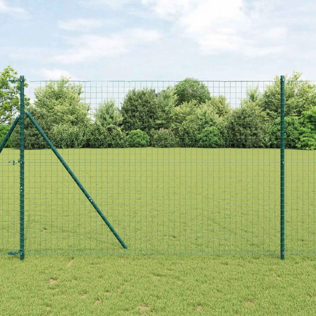 Palo della recinzione 2 pcs Verde Acciaio Verniciato a Polvere 42012743