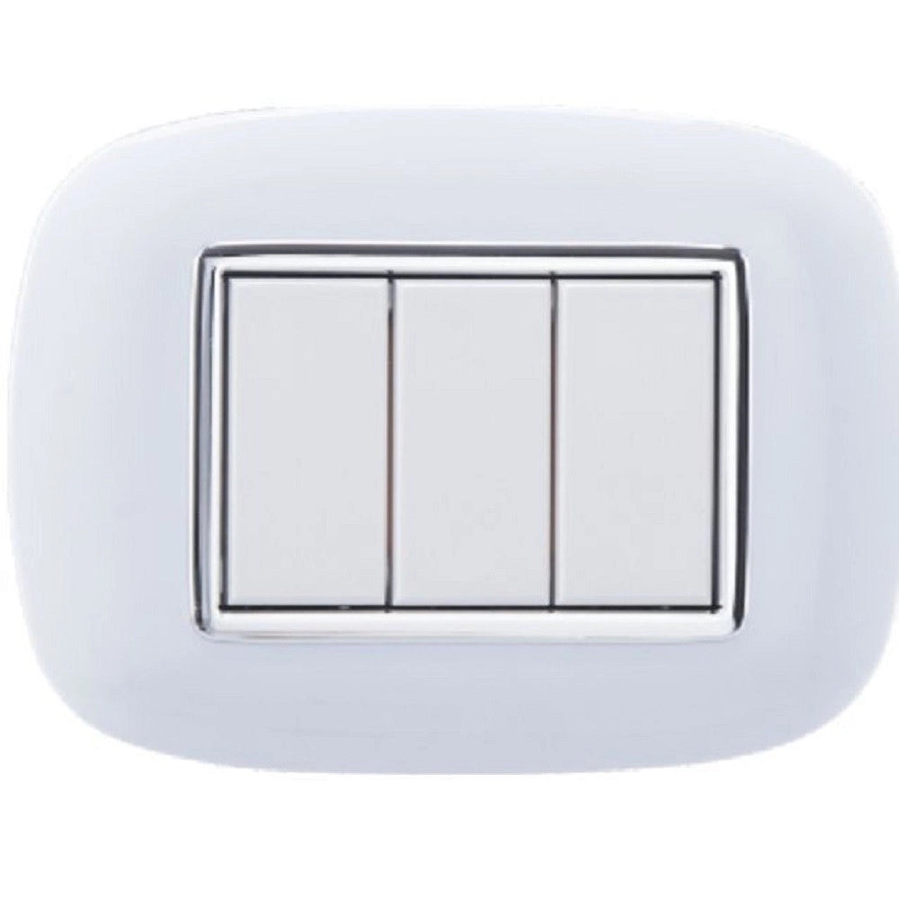 Trade Shop - Placca Oval 3 4 6 Moduli Colore Bianco Compatibile Con Bticino Axolute -