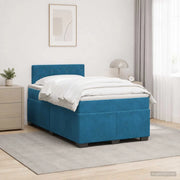 Letto con Box Spring, Materasso e LED Blu 120 x 190 cm Velluto 3452136