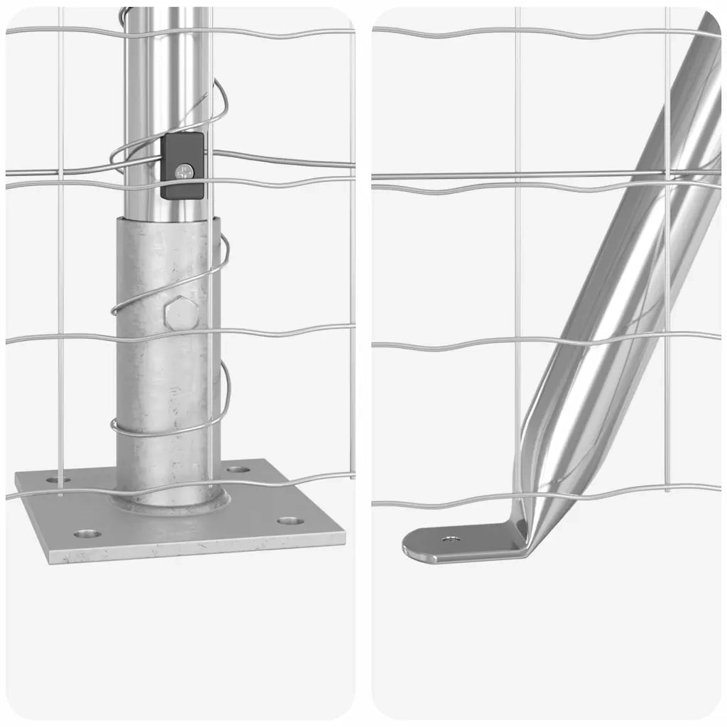 Recinzione da Giardino | Recinzione con Posto Argento 1,2 x 10 m Acciaio