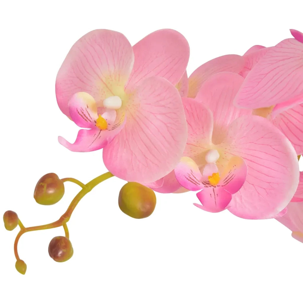 Orchidea Artificiale con Vaso-Piante Decorative 75 cm Rosa