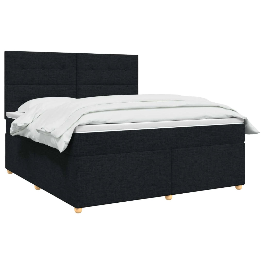 Letto box spring con materasso Nero 180 x 200 cm Tessuto 3455408