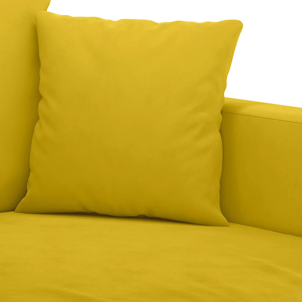 Set di Divani 2 pz con Cuscini giallo in Velluto