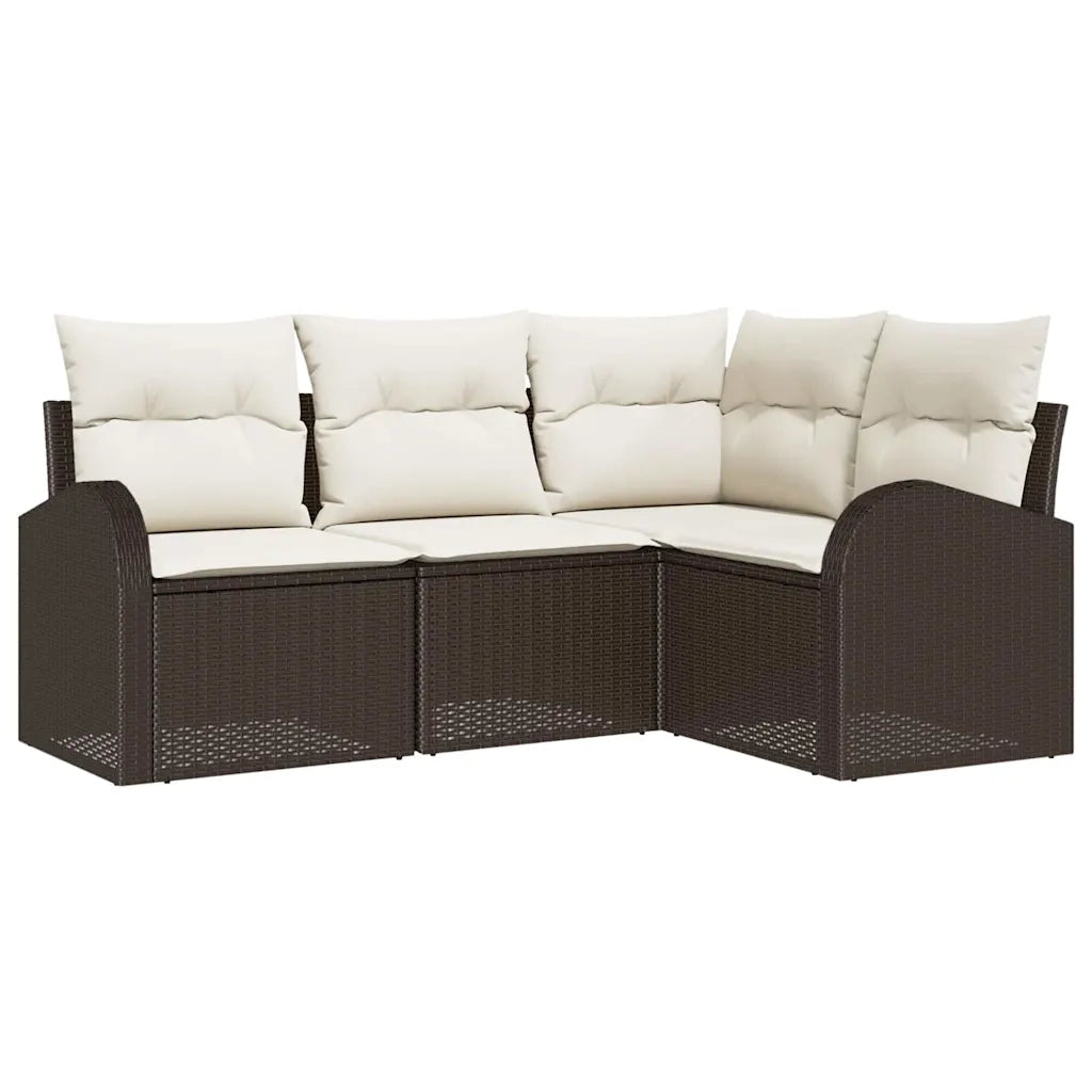 Set Divano da Giardino Marrone polyrattan