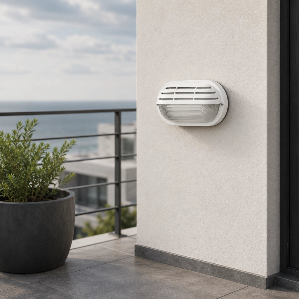 Applique Ovale Palpebra Colore Bianco E27 IP44 210x130x115h