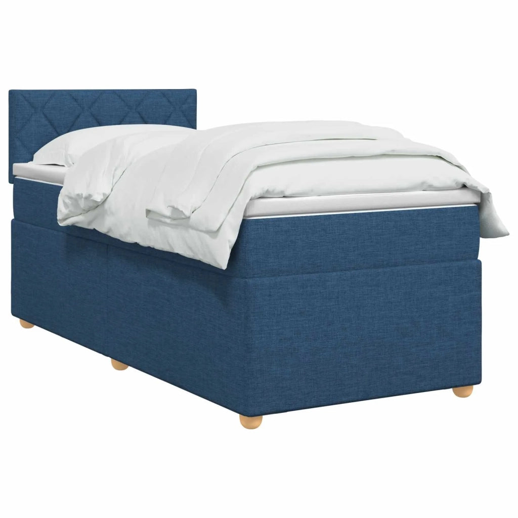 Letto box spring con materasso Blu 90 x 190 cm Tessuto 3450859