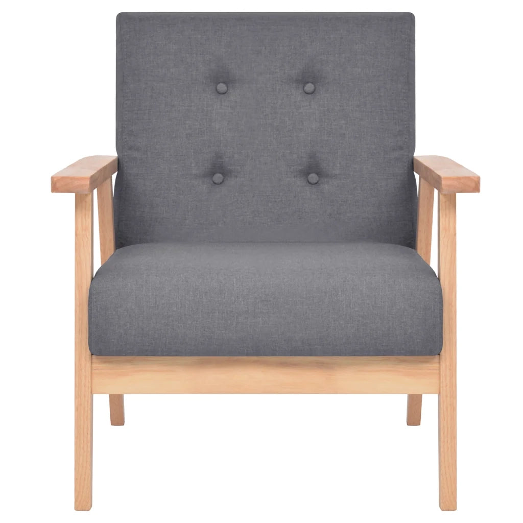 Set di Divani 3 pz in Tessuto Grigio Scuro 274926