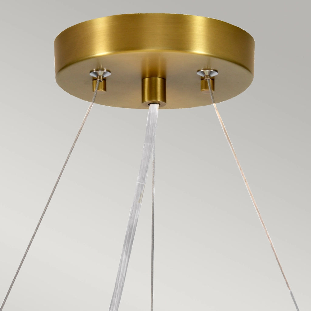 Lampada sospensione Pearce bianca ottone anticato Ø46 3xE27
