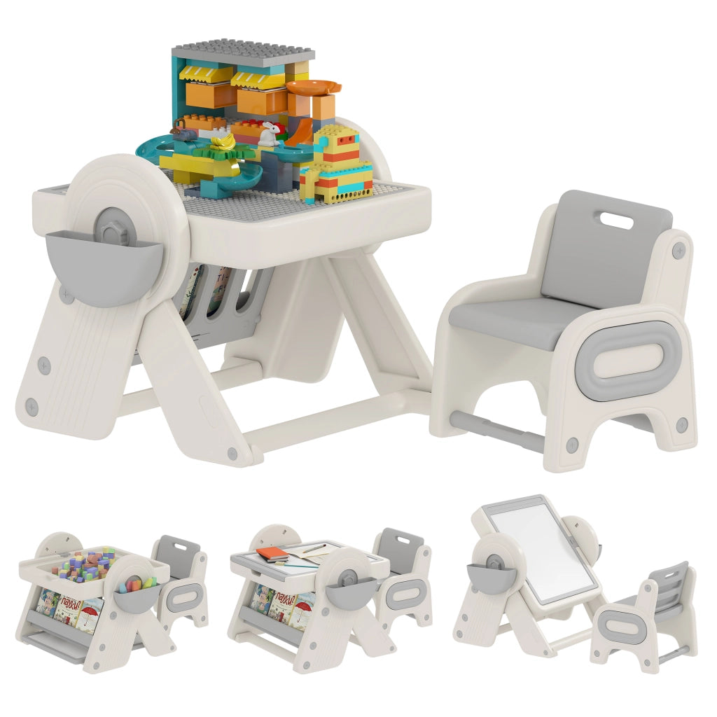 Tavolo per Bambini con Cassetti ¨C Minimal ¨C Grigio e Bianco