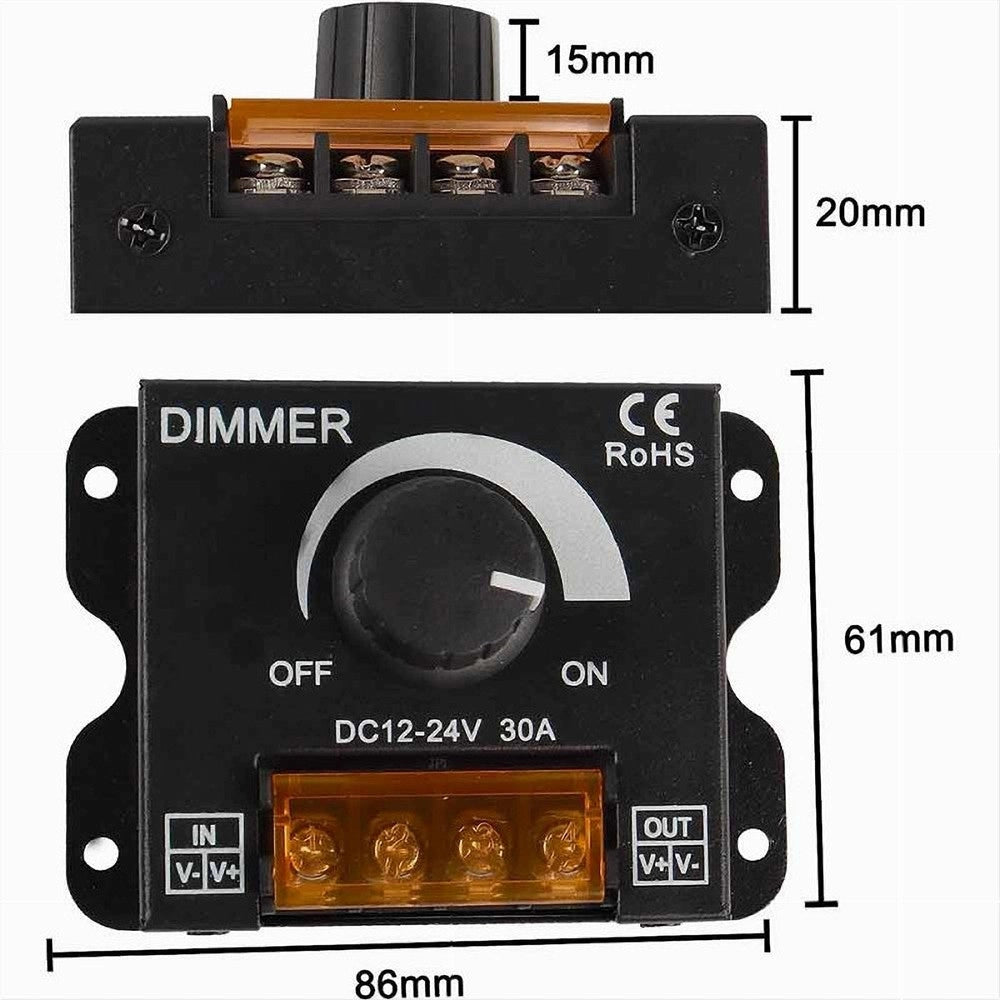 Trade Shop - Dimmer Per Luci Led Monocolore Interruttore Controller Manopola 12-24v Dm-12-24v -