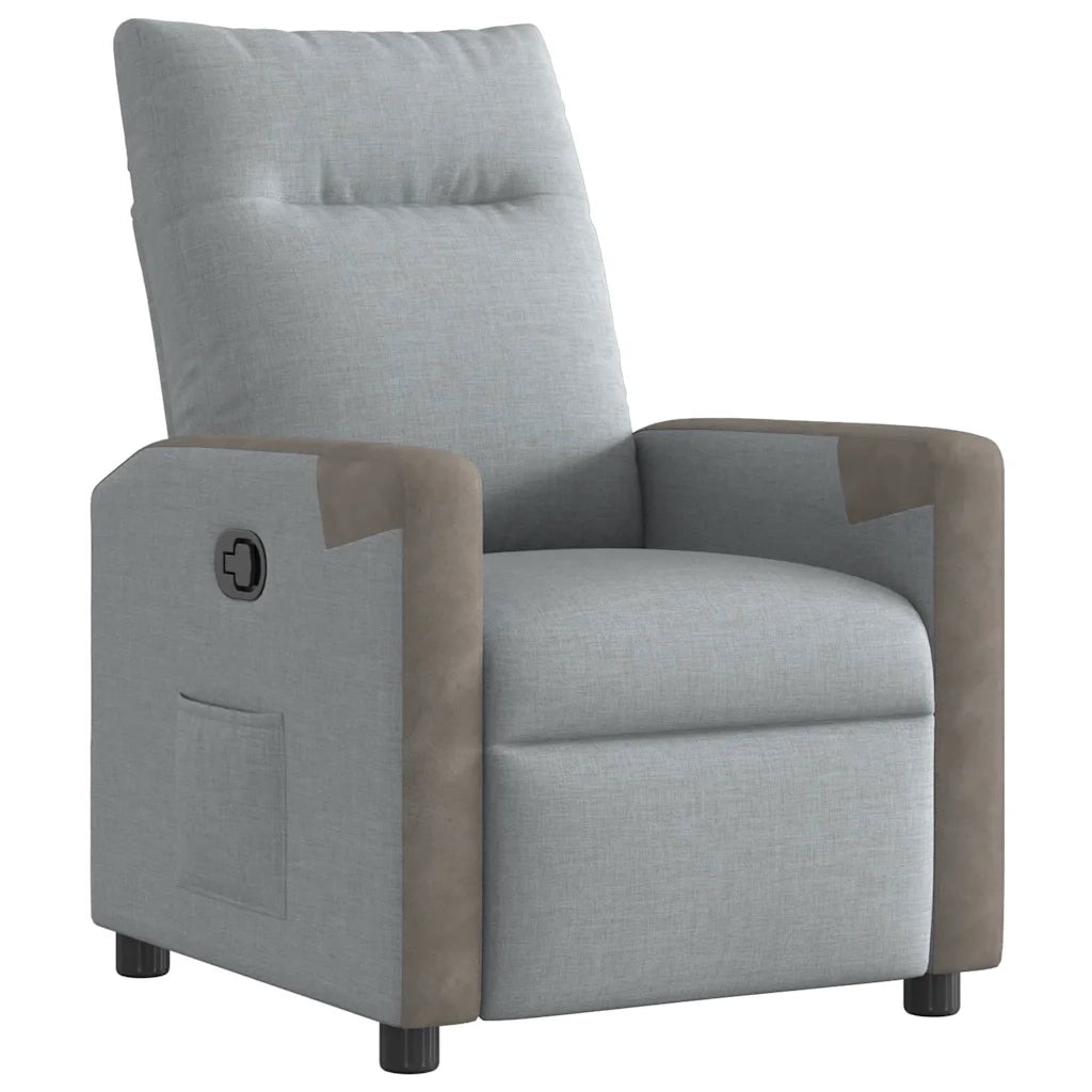 Poltrona Reclinabile in Tessuto Grigio Chiaro 4104839