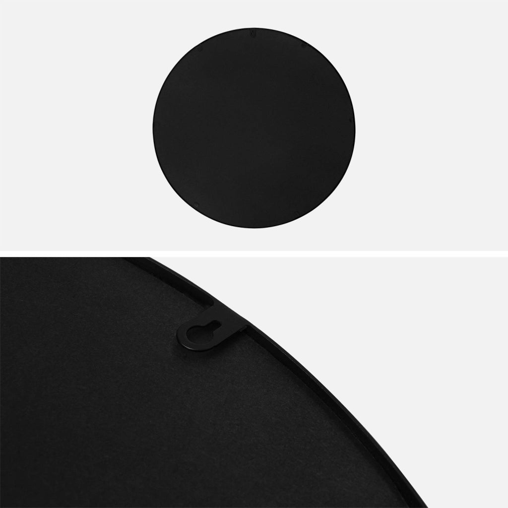 Specchio rotondo in metallo, 60cm, nero