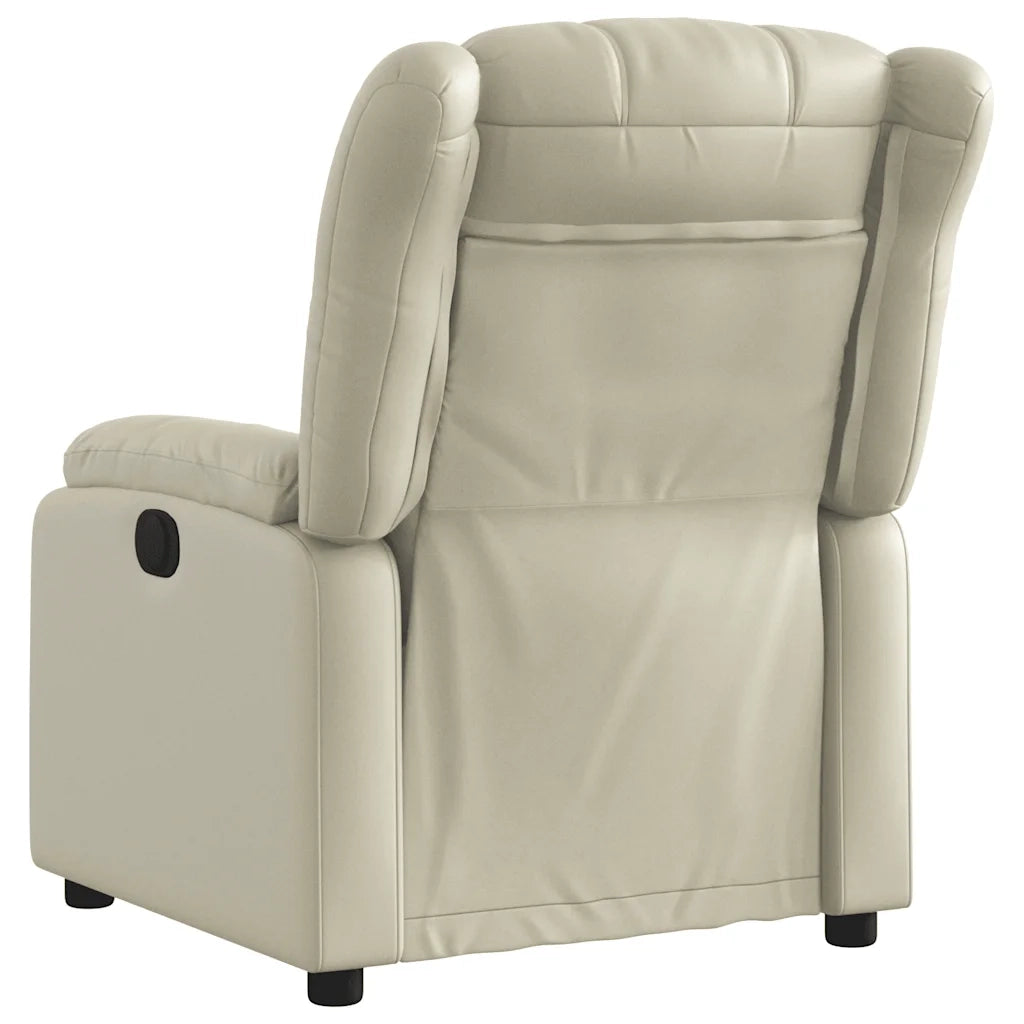 Poltrona Reclinabile Crema in Similpelle 373561