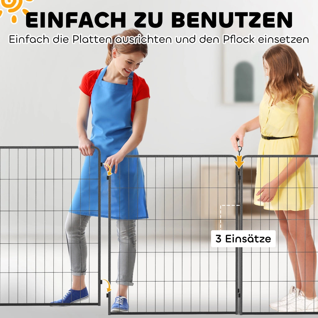 Pannelli Recinto per Cuccioli ¨C Xylo ¨C Set 2 Pezzi Estensione Grigio Acciaio