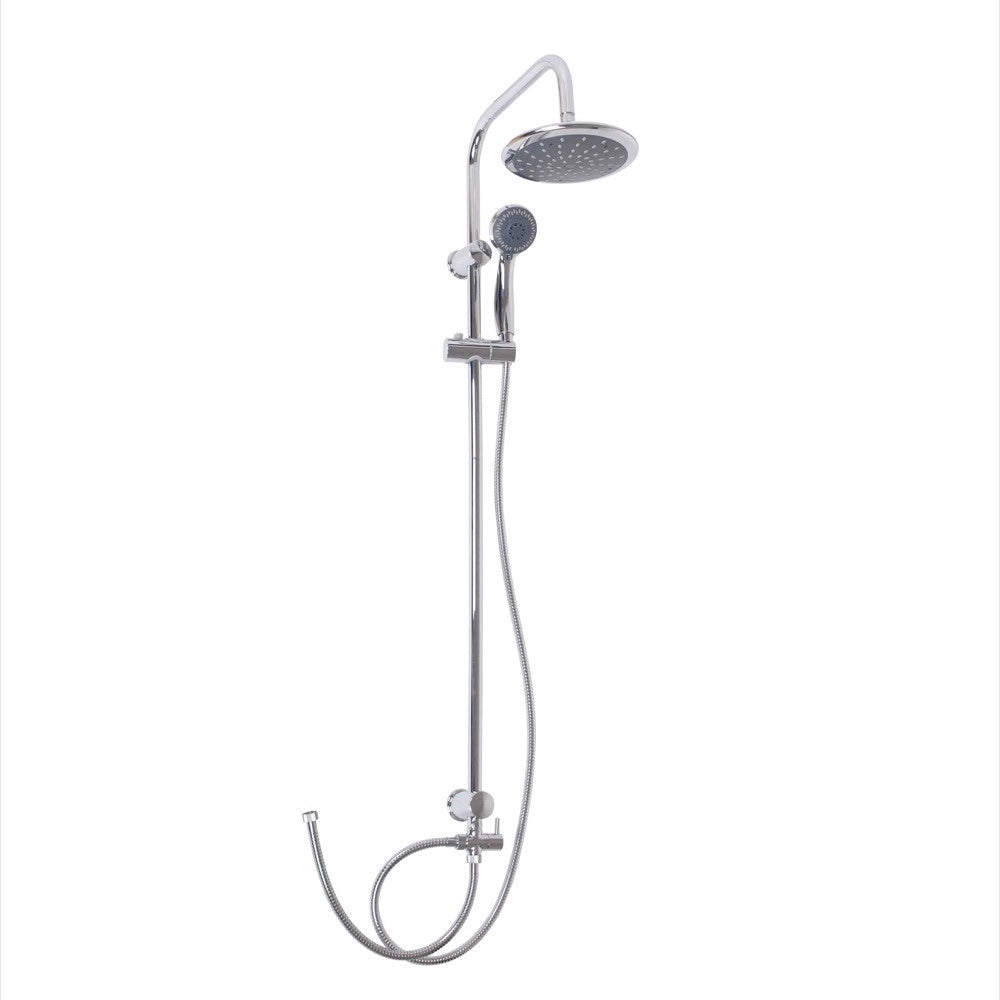 Colonna doccia serie airone cromata con soffione 20 cm in abs e doccetta 5 funzioni