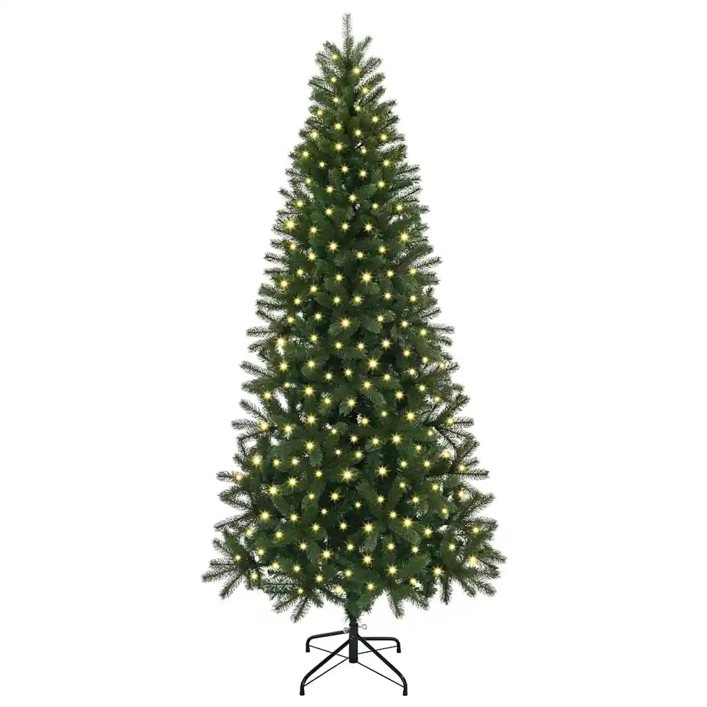 Albero di Natale artificiale con 300 LED Verde 240 cm PE e PVC