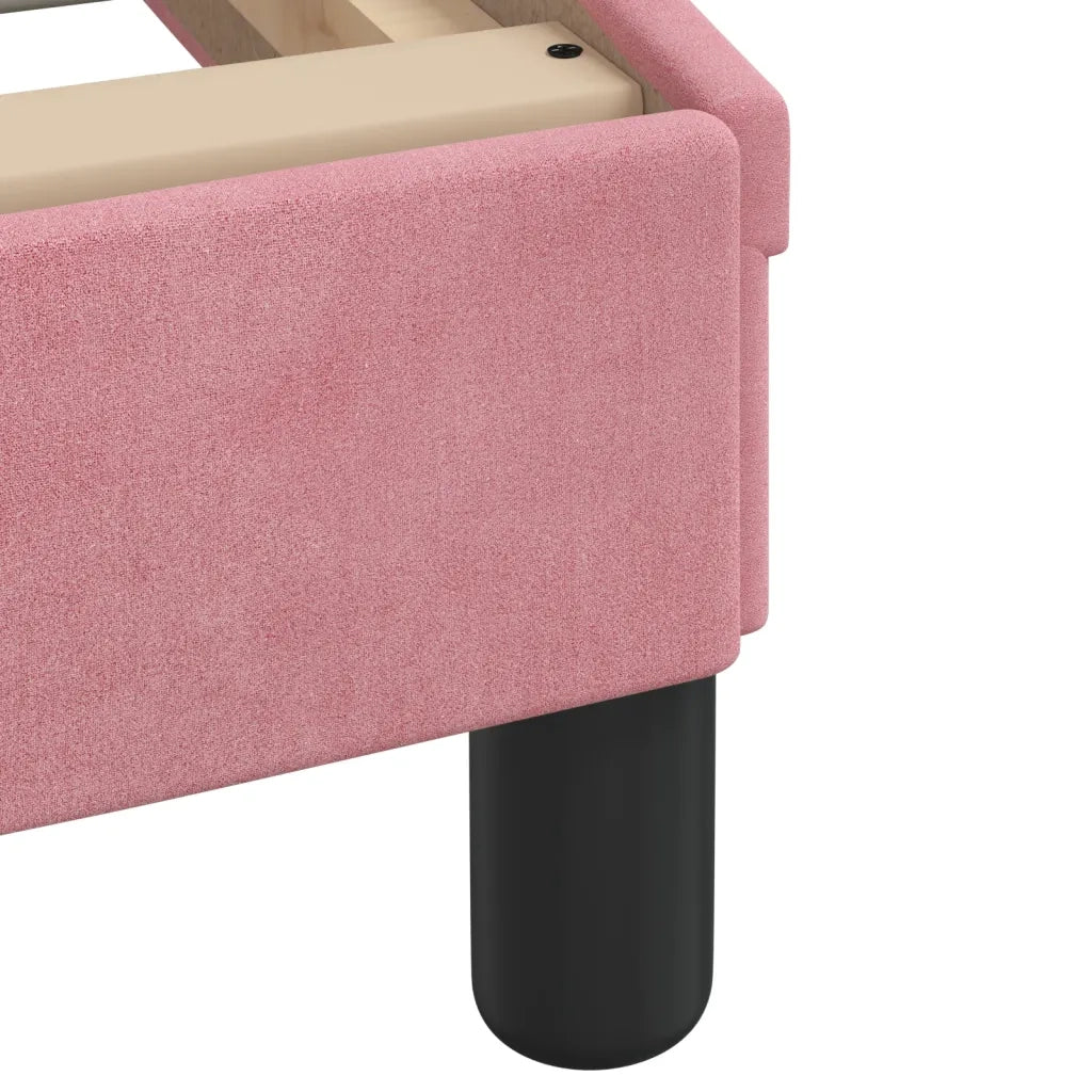 Letto con Materasso Dover Rosa 100x200 cm in Velluto