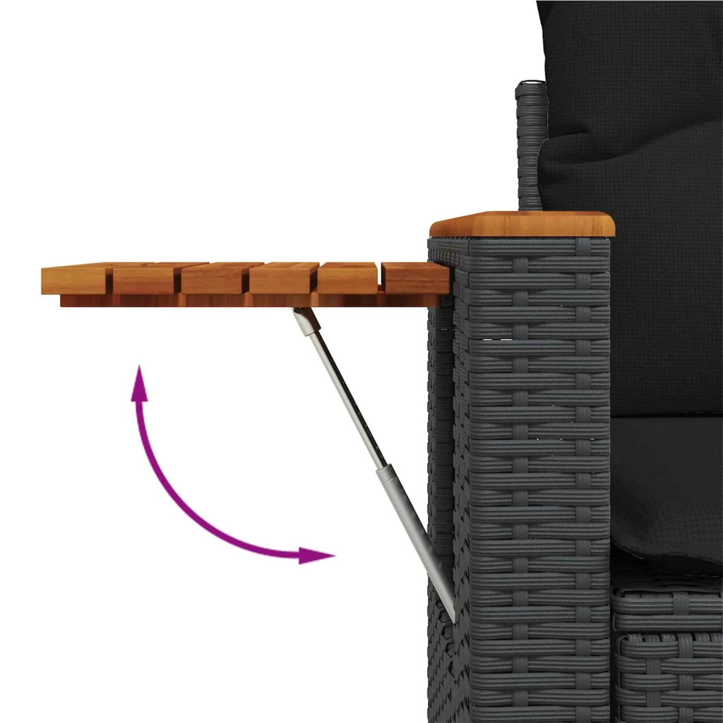 Set Divano da Giardino 14 pcs Nero polyrattan 3363109