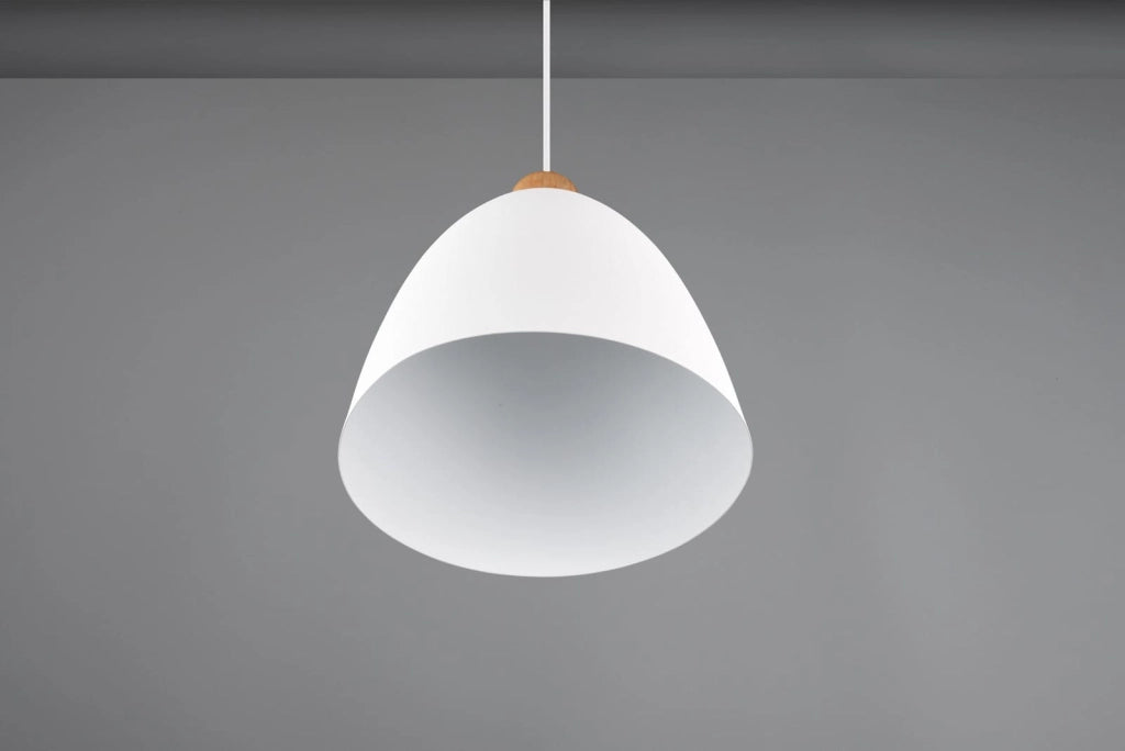 Lampada a sospensione RL JAGGER bianca Ø25 E27 metallo/legno