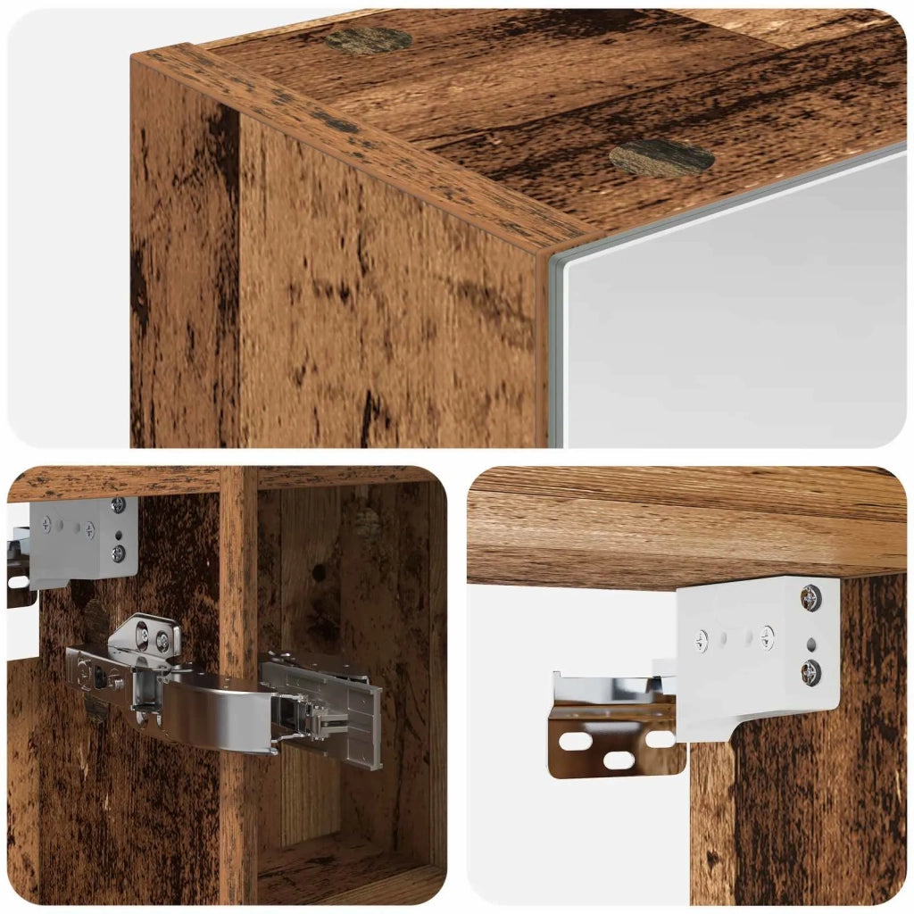 Mobiletto per specchio da bagno Legno vecchio 60 x 14,5 x 70 cm 889061