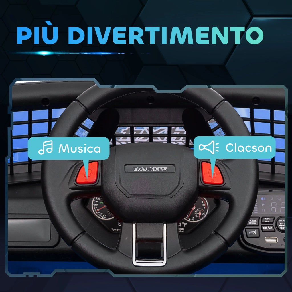 Auto per Bambini 12V Fuoristrada con Telecomando e Luci ¨C Minimal ¨C Blu