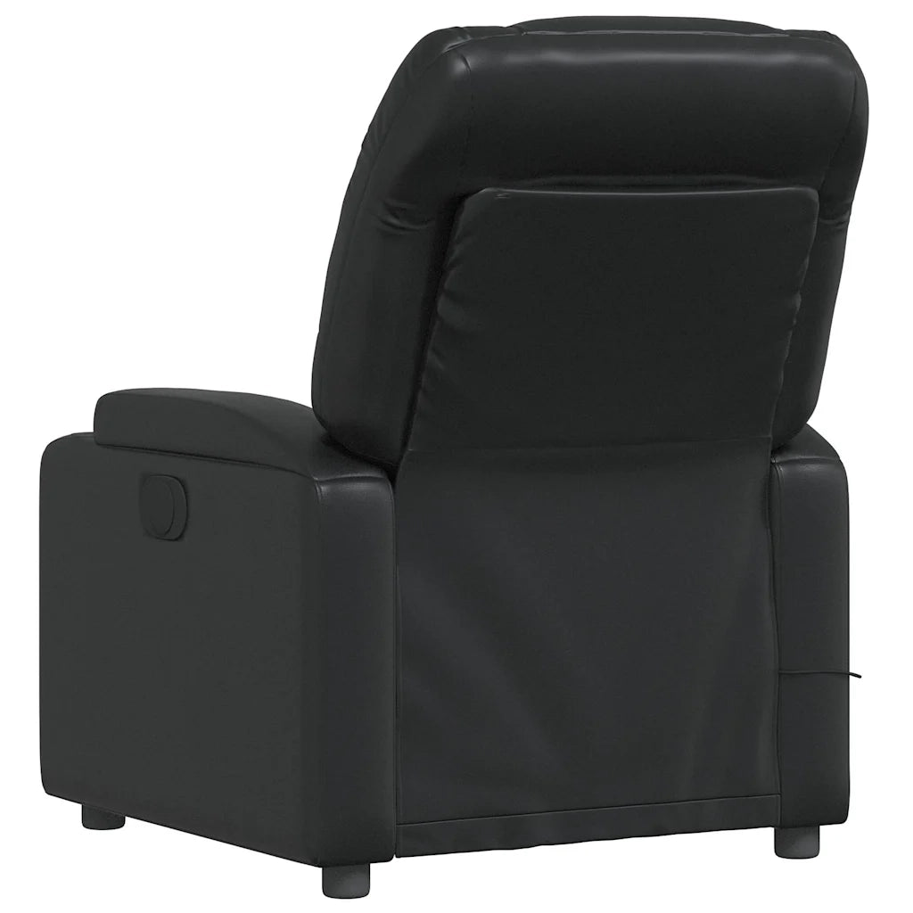 Poltrona Massaggiante | Sedia Relax Reclinabile Nera in Similpelle