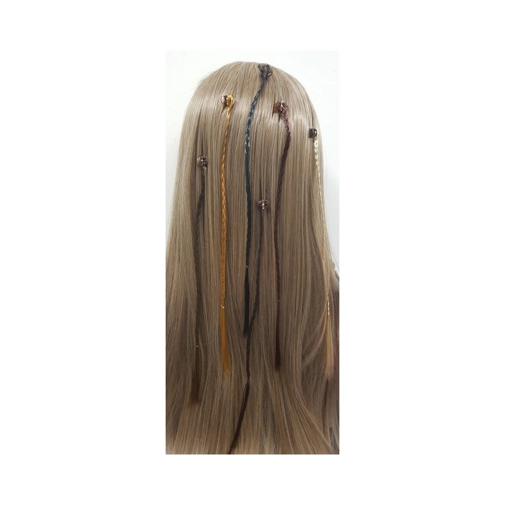 Trade Shop - Set 12pz. Trecce Treccine Fascia Clip Pinza Extension Lunga 30cm Ferma Capelli -