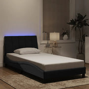 Giroletto con LED senza Materasso Hanko Nero 100x200 cm in Velluto