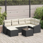 Set da Pranzo per Giardino con cuscino 7 pcs Marrone e Crema 3355466