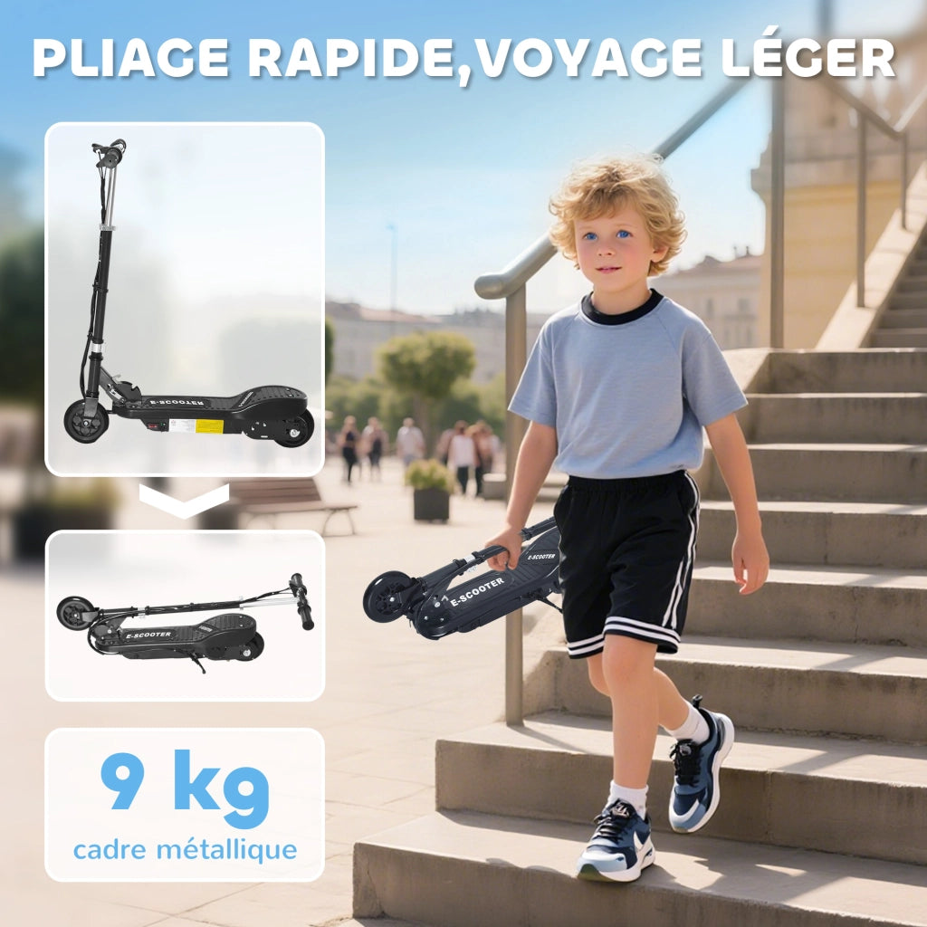 Monopattino Elettrico Pieghevole per Bambini ¨C Xylo ¨C 120W 12km/h 7+ Anni Nero
