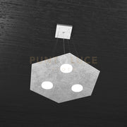 EXAGON SOSPENSIONE 3 LUCI FOGLIA ARGENTO 1142-SP-FA
