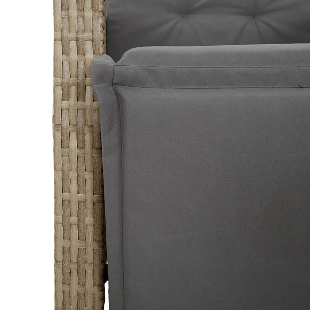 Set Pranzo da Giardino 9 pz con Cuscini Beige Misto Polyrattan 3212718
