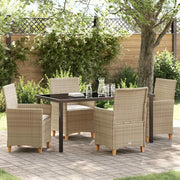 Set da Pranzo per Giardino 5 pz Beige polyrattan 3381081
