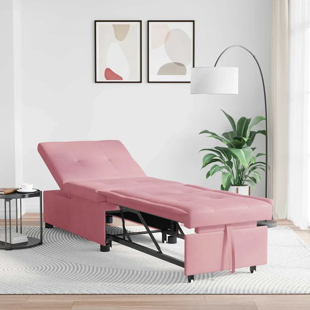 Divano letto Rosa 194 x 67 x 82 cm Velluto 42008598