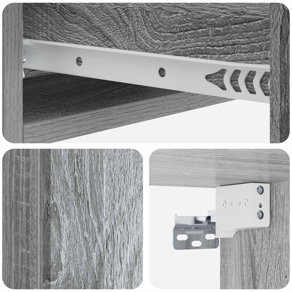 Tavolino da Parete Laterale 59 x 34,5 x 17 cm Grigio Sonoma 898151