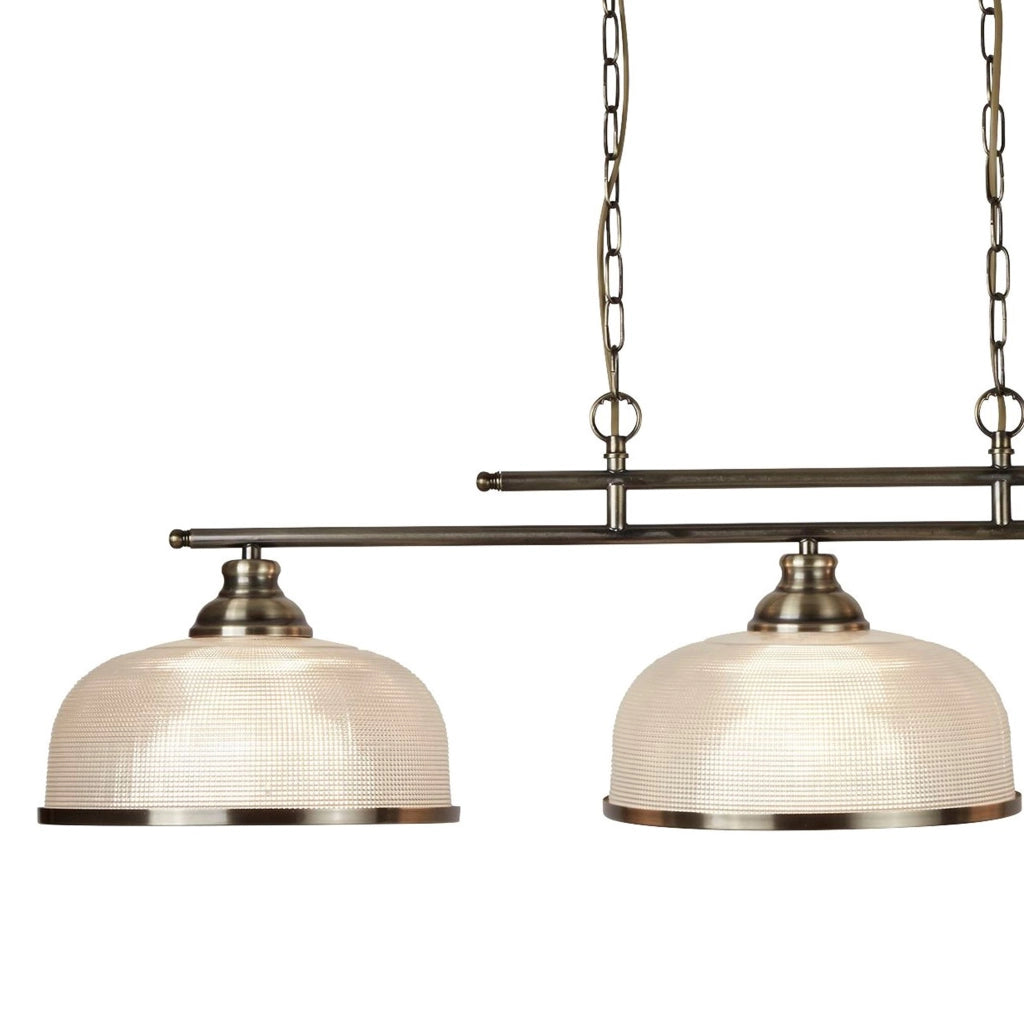 Lampadario Rustico Bistrot Ii Acciaio Ottone Vetro Trasparente 3 Luci E27