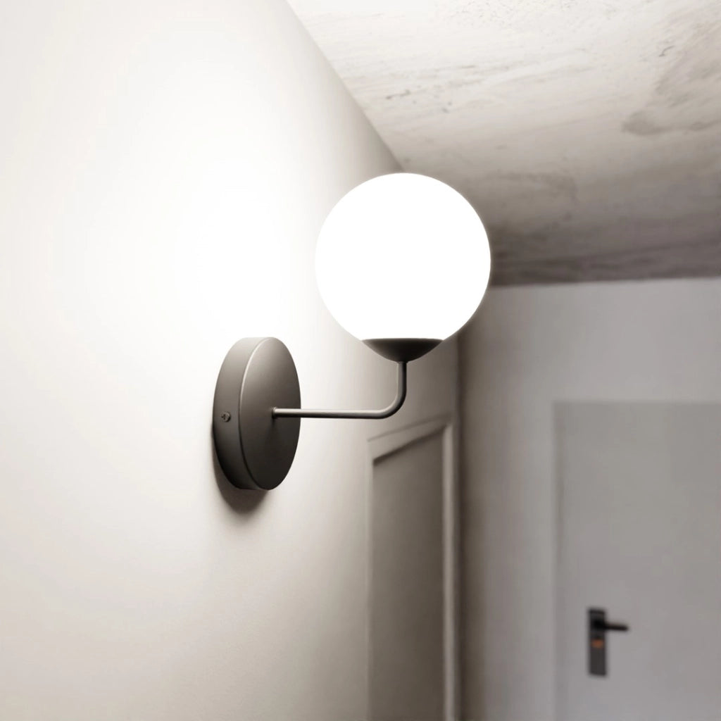 Applique Emibig Pregos K1 E14 1 luce nera vetro acciaio