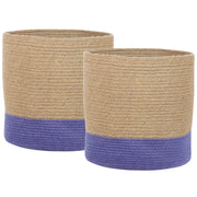 Set di 2 cesti in cotone beige e viola boho interno esterno