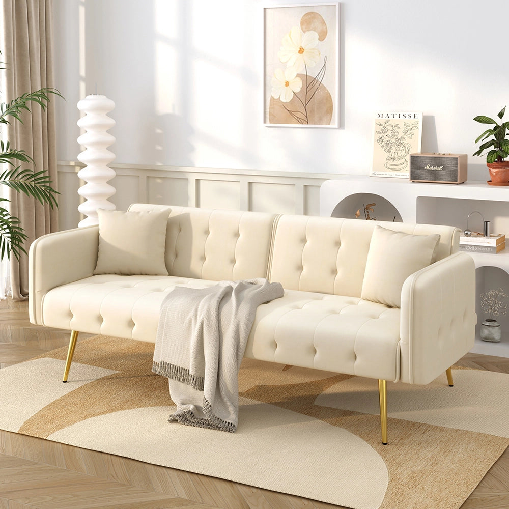 Divano letto 2 posti - Xylo - Regolabile in velluto 180x190 cm