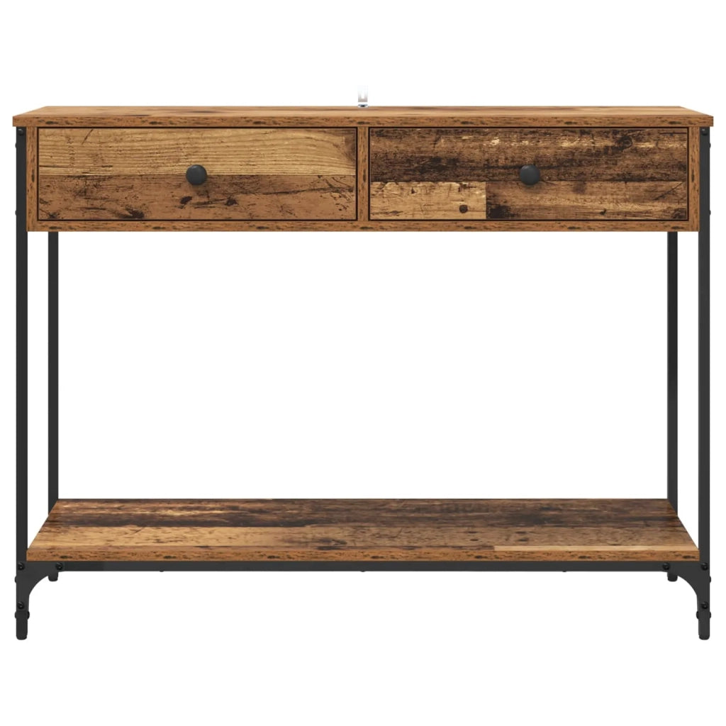 Tavolo Consolle | Tavolo d'Ingresso con cassetto Legno vecchio 100 x 34,5 x 75 cm