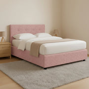 Luton, Letto Piazza e Mezza Sfoderabile Made in Italy, Rosa