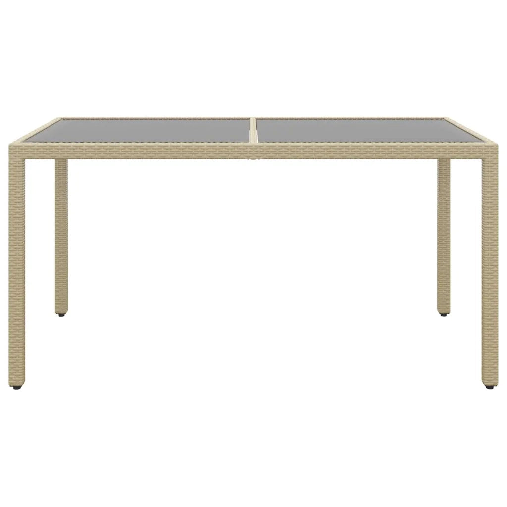 Set da Pranzo Giardino 5 pz Polyrattan e Vetro Temperato Beige 3058420