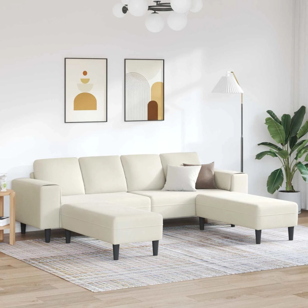 Divano per Soggiorno 3 pcs Crema 250 x 188 x 76 cm 3335129